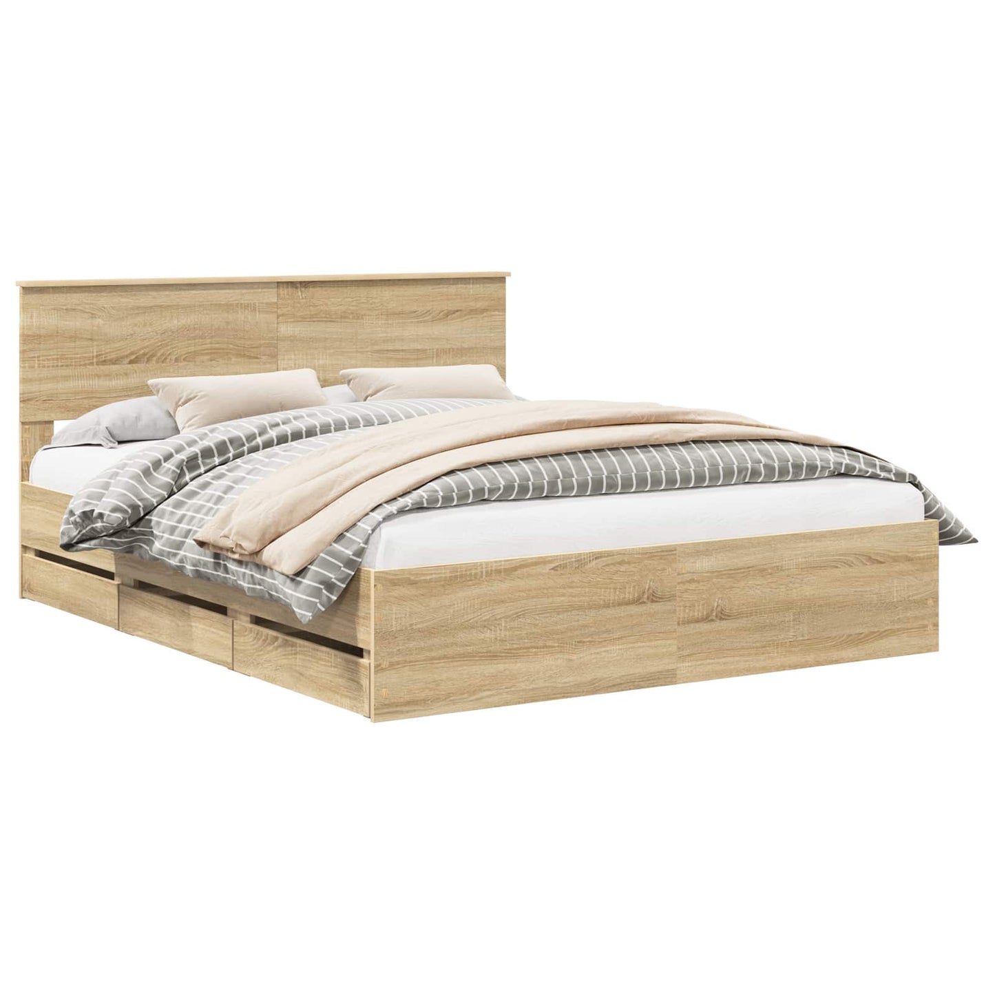 Bedframe met lade Sonoma Eiken 160 x 200 cm Ingenieurshout
