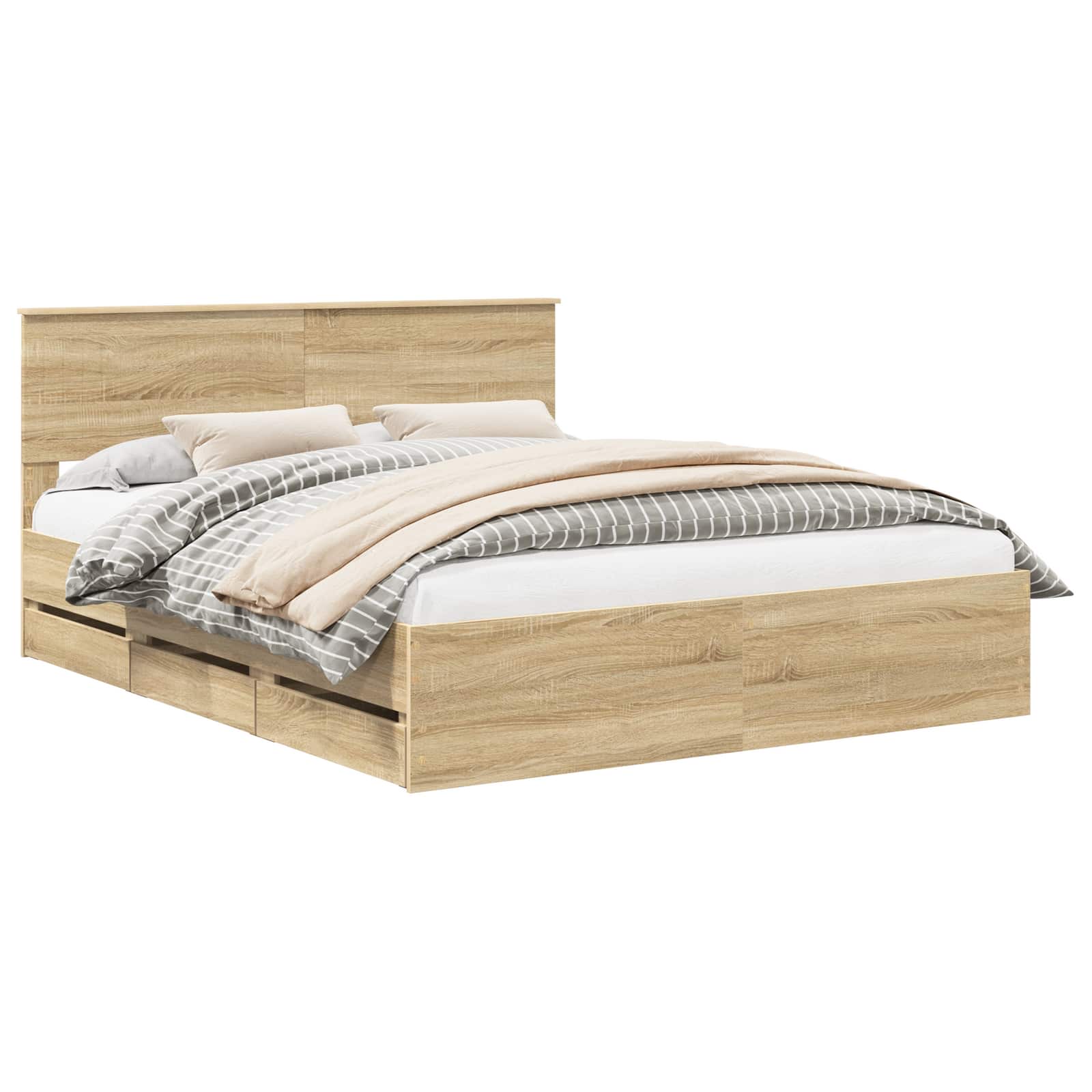 Bedframe met lade Sonoma Eiken 160 x 200 cm Ingenieurshout