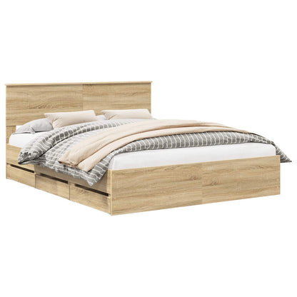 Bedframe met lade Sonoma Eiken 160 x 200 cm Ingenieurshout