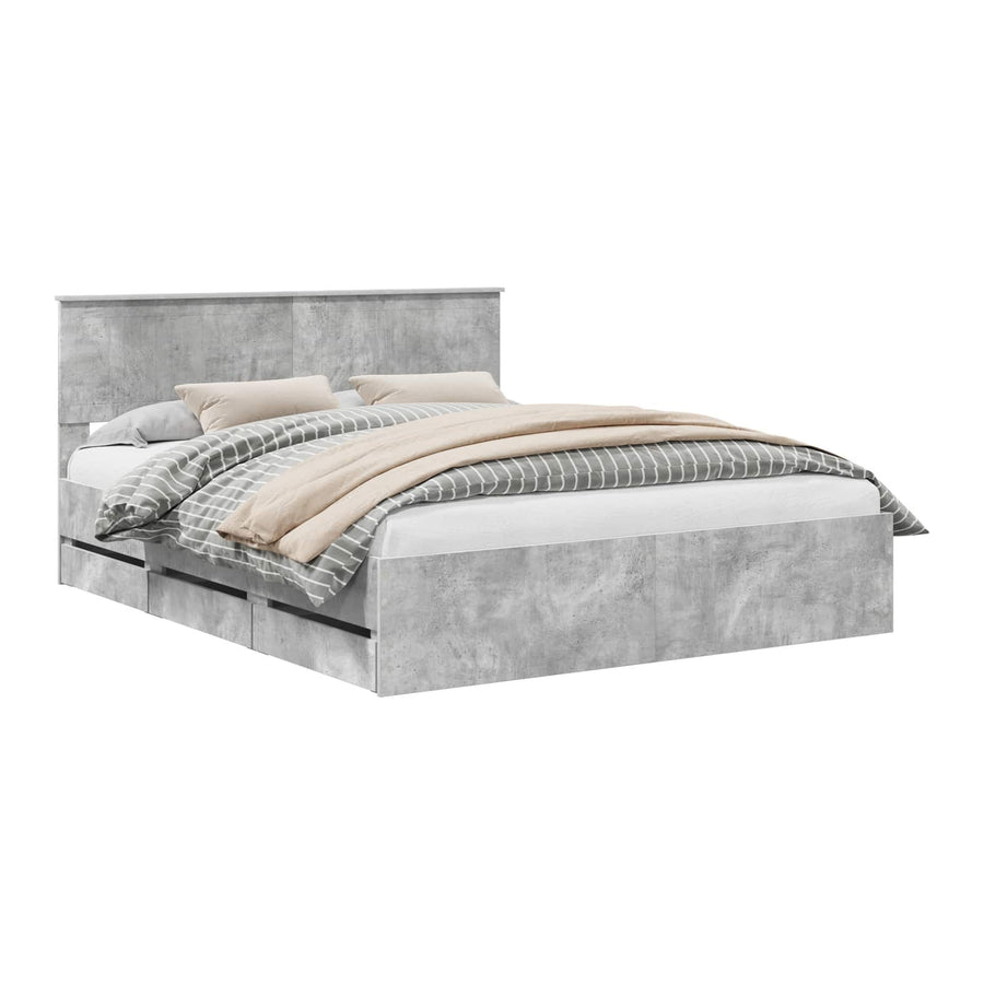 Bedframe met lade Beton Grijs 160 x 200 cm Ingenieurshout