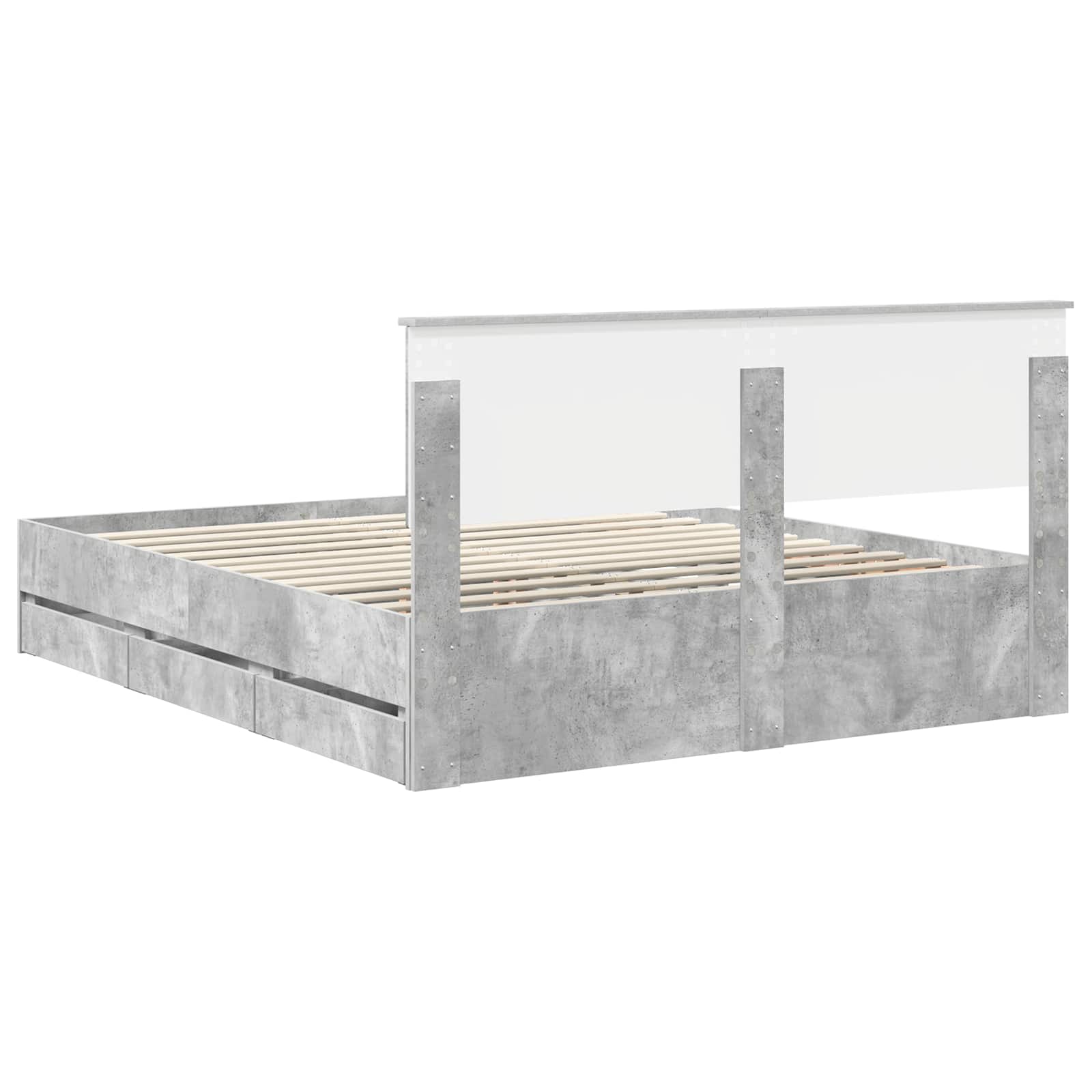 Bedframe met lade Beton Grijs 160 x 200 cm Ingenieurshout