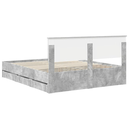 Bedframe met lade Beton Grijs 160 x 200 cm Ingenieurshout