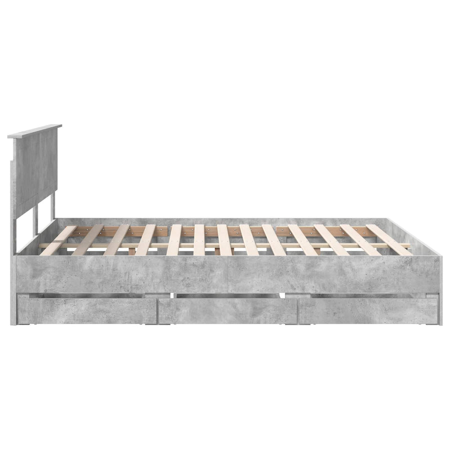 Bedframe met lade Beton Grijs 160 x 200 cm Ingenieurshout