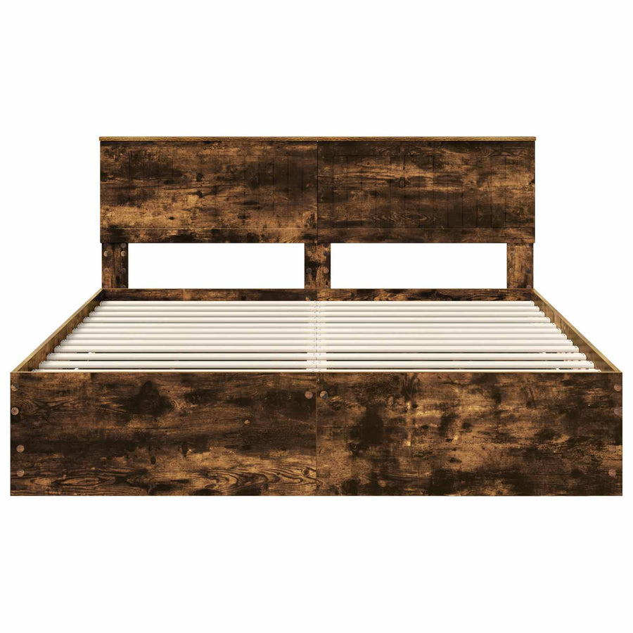 Bedframe met lade Gerookt eiken 160 x 200 cm Ingenieurshout