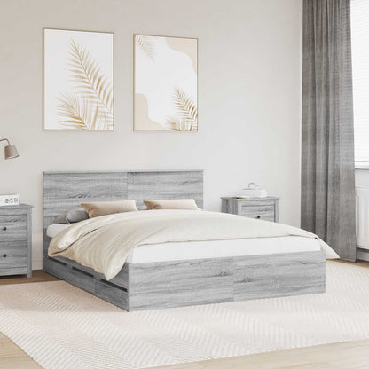 Bedframe met lade Grijs Sonoma 160 x 200 cm Ingenieurshout