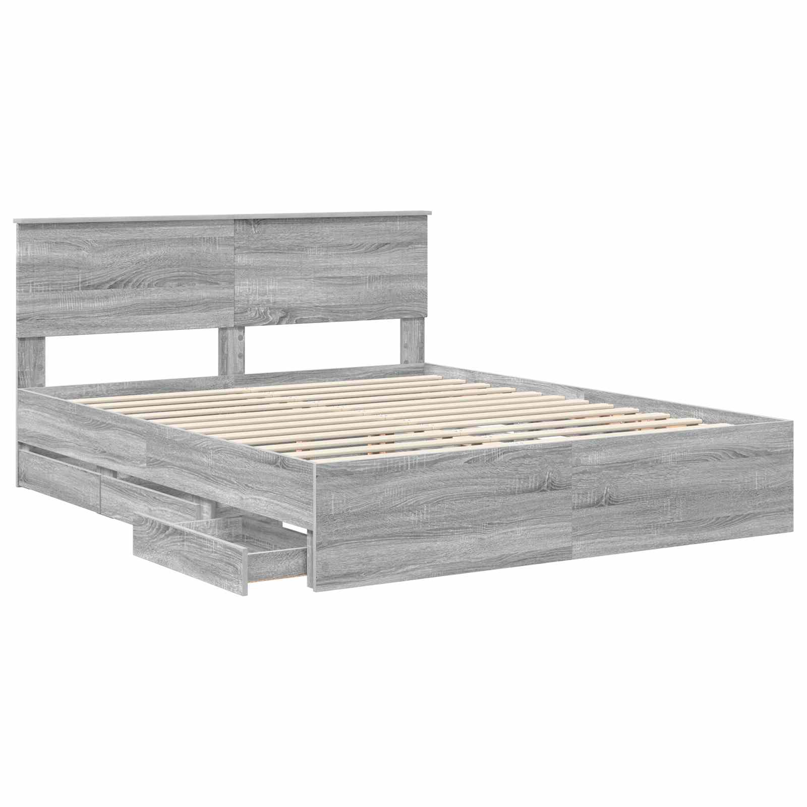 Bedframe met lade Grijs Sonoma 160 x 200 cm Ingenieurshout