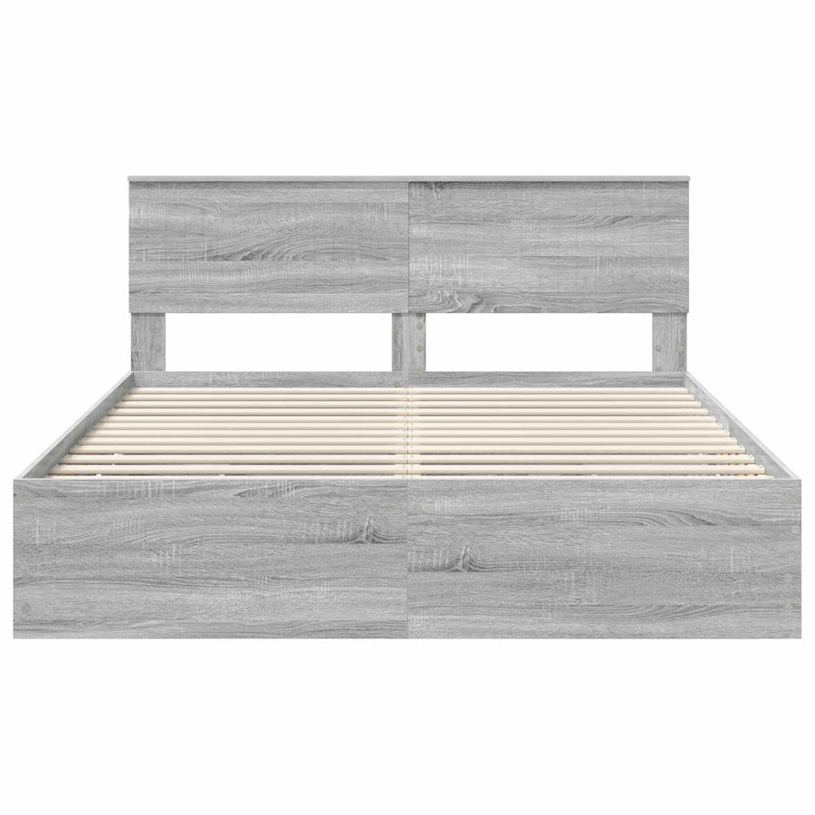 Bedframe met lade Grijs Sonoma 160 x 200 cm Ingenieurshout