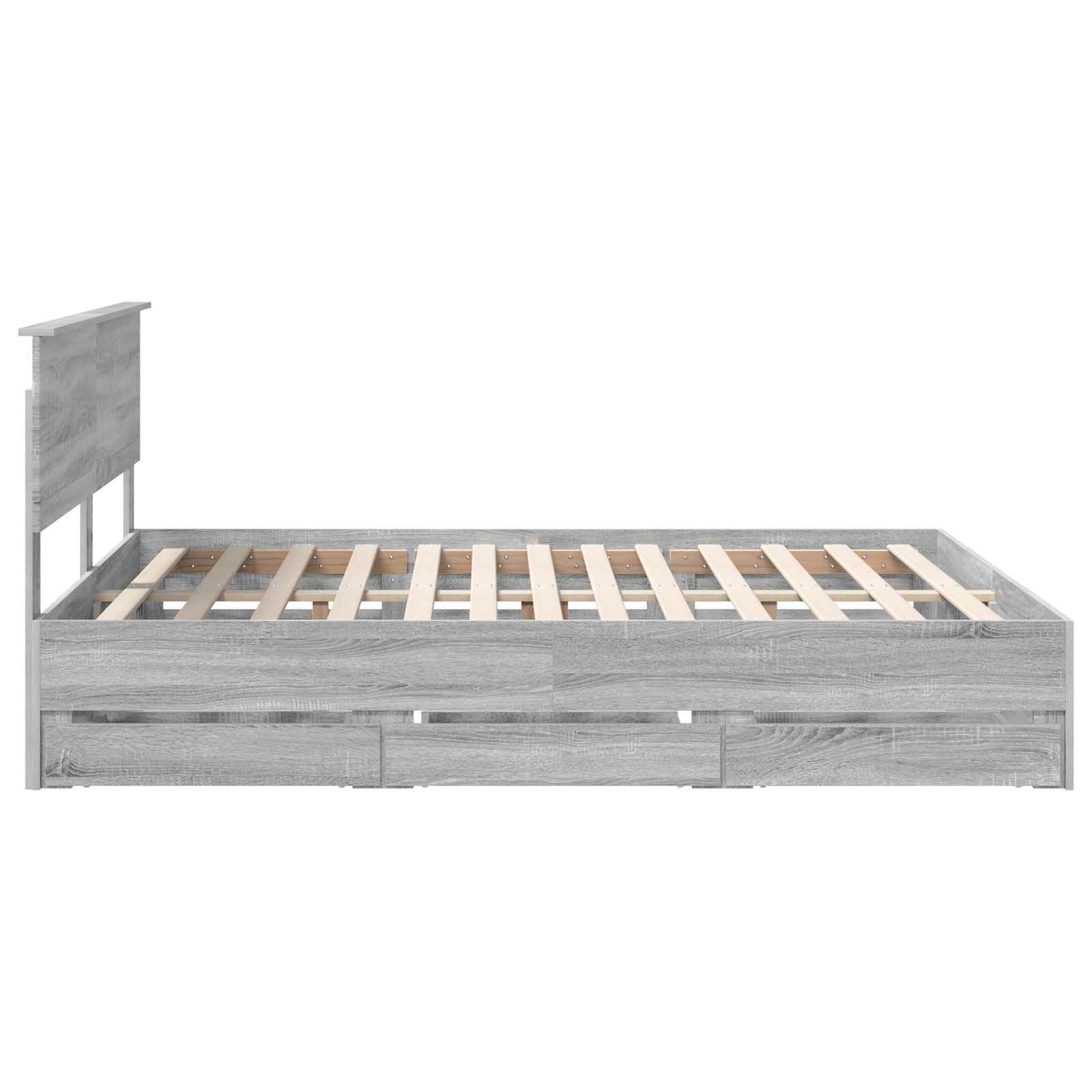 Bedframe met lade Grijs Sonoma 160 x 200 cm Ingenieurshout