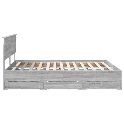 Bedframe met lade Grijs Sonoma 160 x 200 cm Ingenieurshout