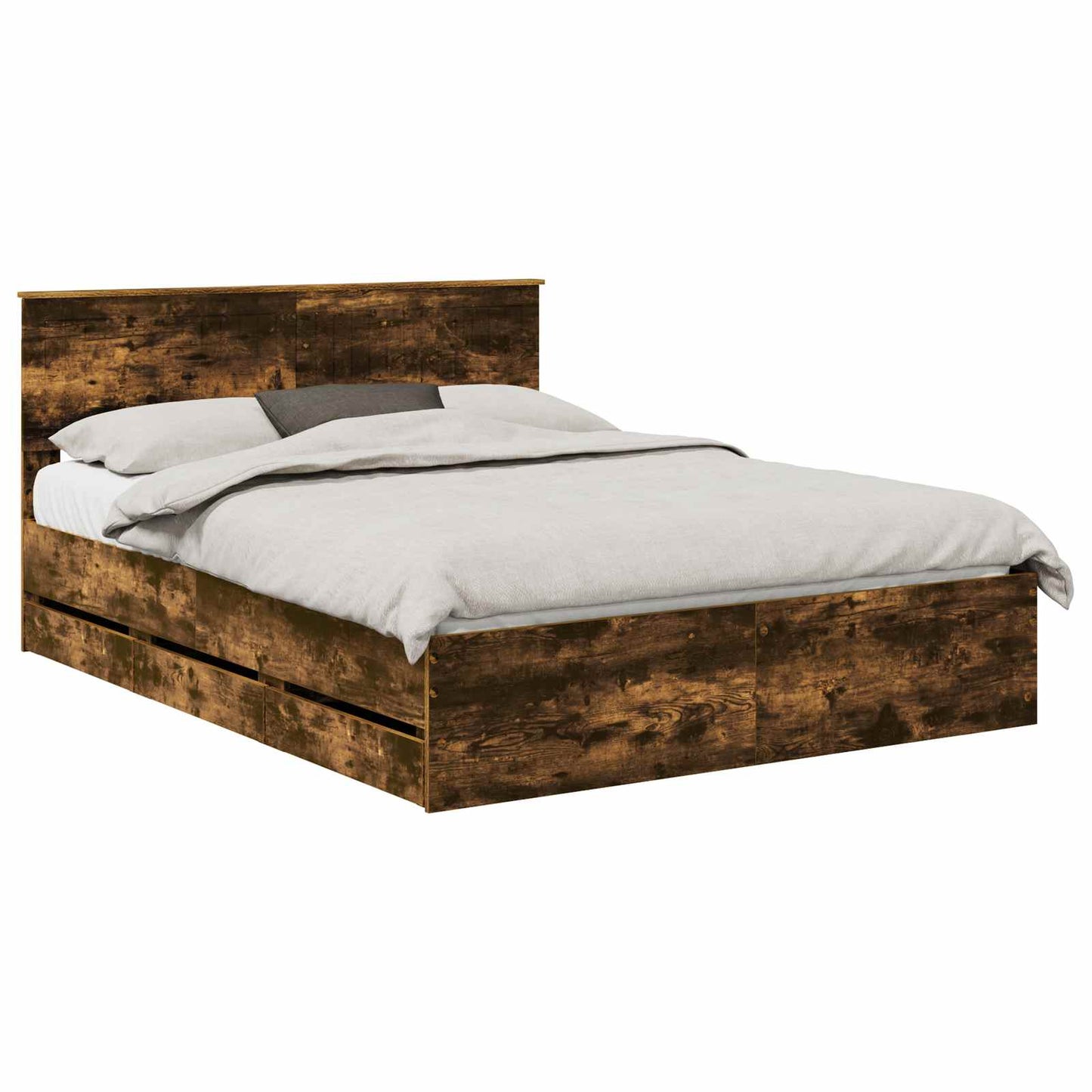 Bedframe met lade Gerookt eiken 150 x 200 cm Ingenieurshout