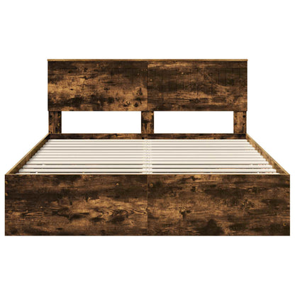 Bedframe met lade Gerookt eiken 150 x 200 cm Ingenieurshout