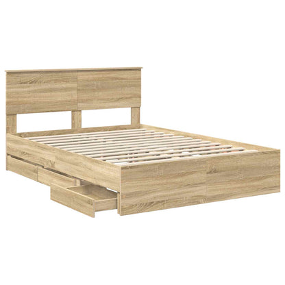 Bedframe met lade Sonoma Eiken 140 x 200 cm Ingenieurshout