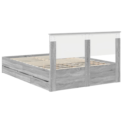 Bedframe met lade Grijs Sonoma 140 x 200 cm Ingenieurshout
