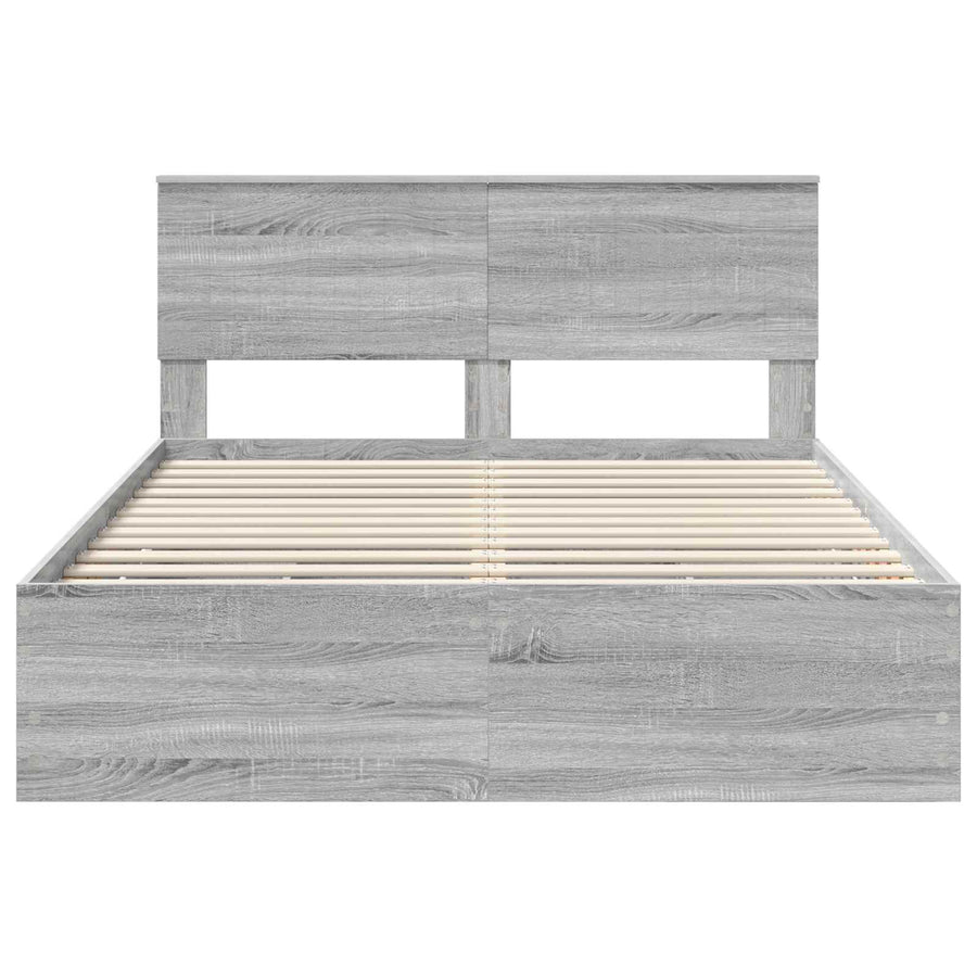 Bedframe met lade Grijs Sonoma 140 x 200 cm Ingenieurshout