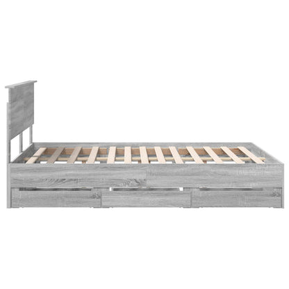 Bedframe met lade Grijs Sonoma 140 x 200 cm Ingenieurshout