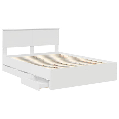 Bedframe met lade met opslag Wit 140 x 190 cm Ingenieurshout