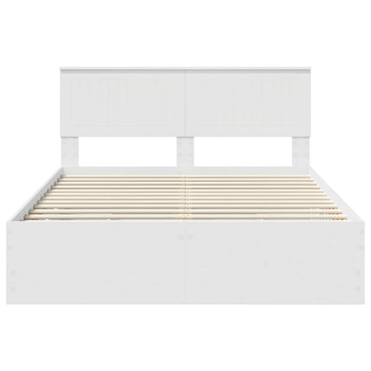 Bedframe met lade met opslag Wit 140 x 190 cm Ingenieurshout