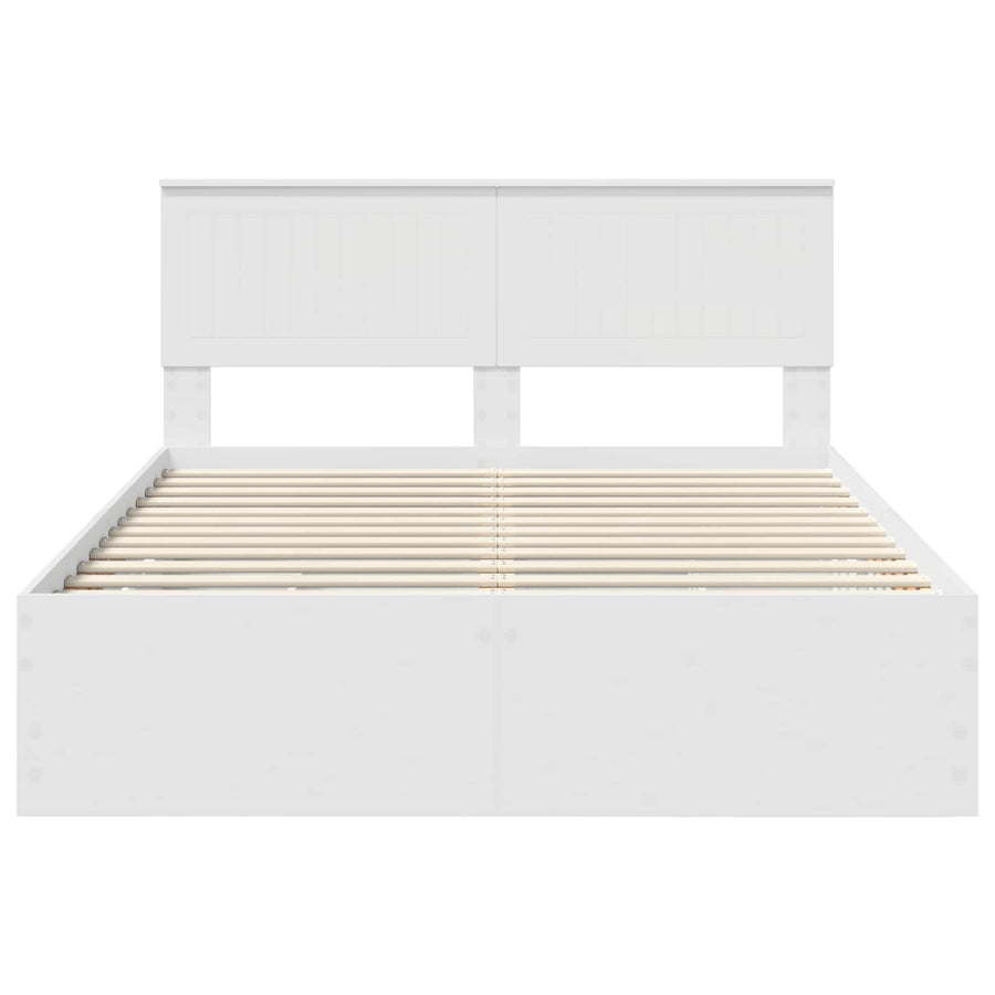 Bedframe met lade met opslag Wit 140 x 190 cm Ingenieurshout