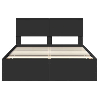 Bedframe met lade met opslag Zwart 140 x 190 cm Ingenieurshout