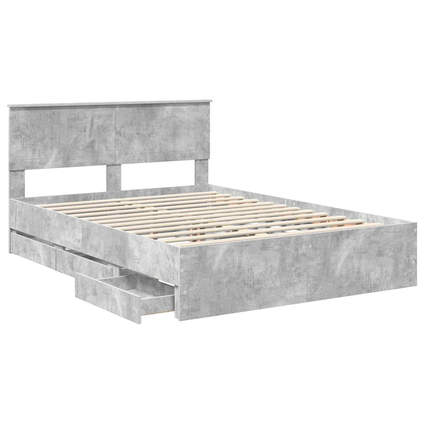 Bedframe met lade Beton Grijs 140 x 190 cm Ingenieurshout