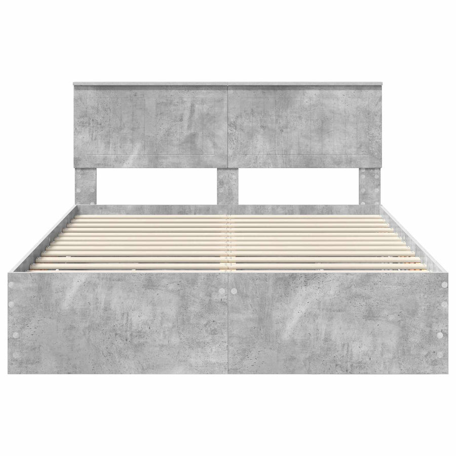 Bedframe met lade Beton Grijs 140 x 190 cm Ingenieurshout