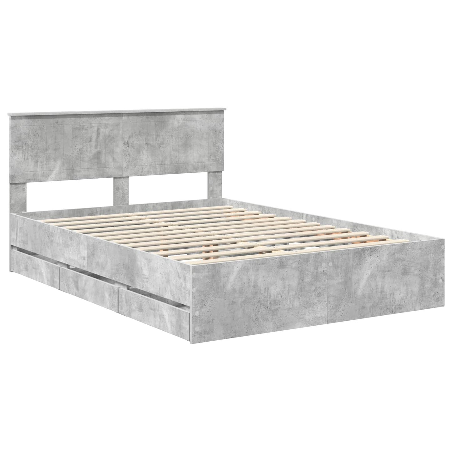 Bedframe met lade Beton Grijs 135 x 190 cm Ingenieurshout