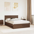 Bedframe met lade 135x190 cm bruin eiken