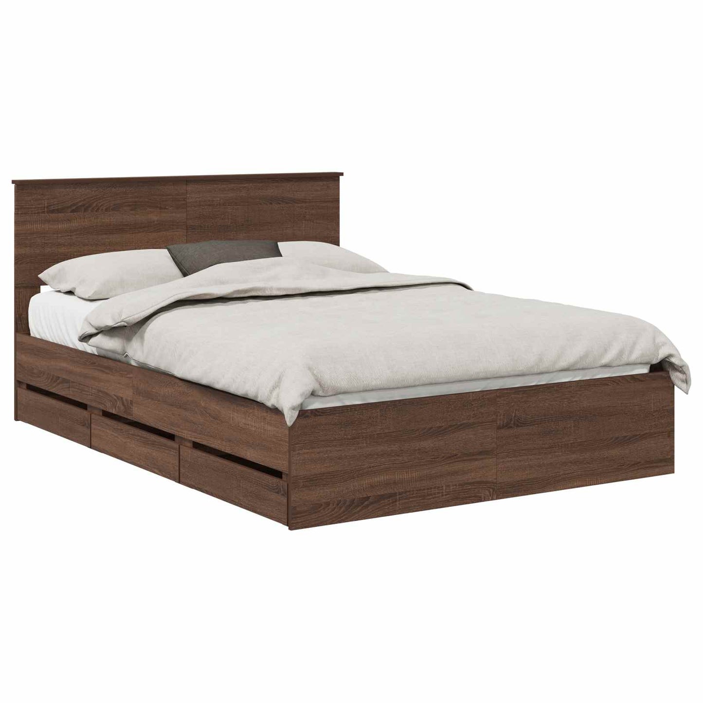 Bedframe met lade Bruin Eiken 135 x 190 cm Ingenieurshout