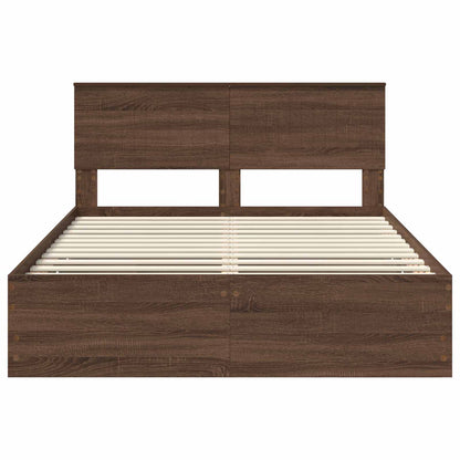 Bedframe met lade Bruin Eiken 135 x 190 cm Ingenieurshout