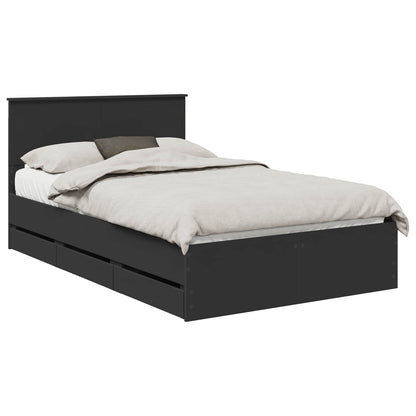 Bedframe met lade met opslag Zwart 120 x 200 cm Ingenieurshout