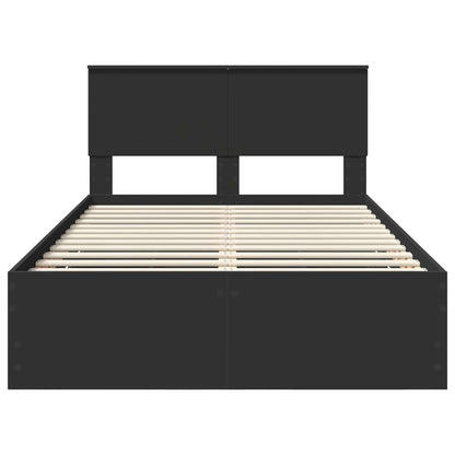 Bedframe met lade met opslag Zwart 120 x 200 cm Ingenieurshout