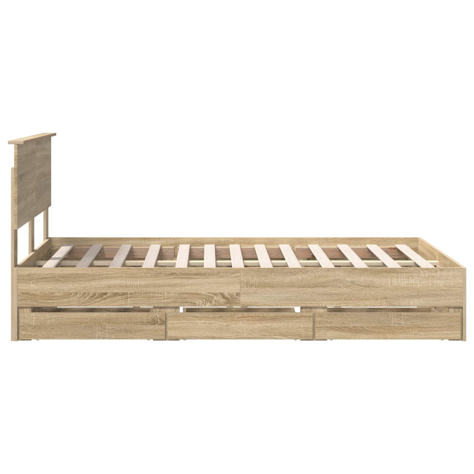 Bedframe met lade Sonoma Eiken 120 x 200 cm Ingenieurshout