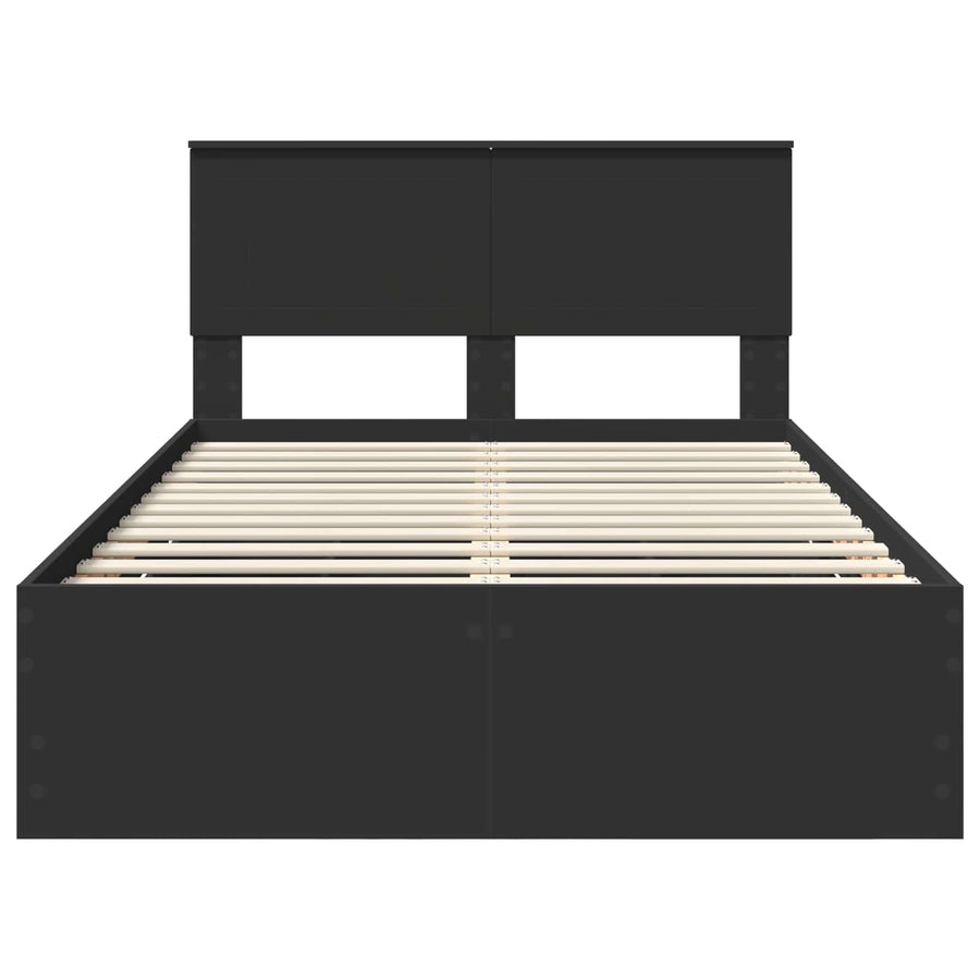 Bedframe met lade met opslag Zwart 120 x 190 cm Ingenieurshout