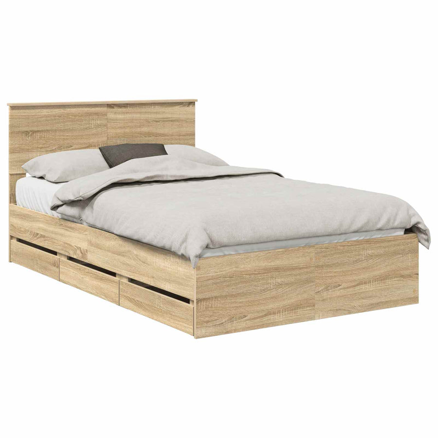 Bedframe met lade Sonoma Eiken 120 x 190 cm Ingenieurshout