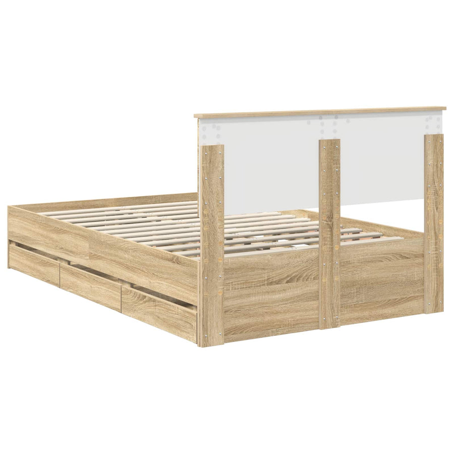 Bedframe met lade Sonoma Eiken 120 x 190 cm Ingenieurshout