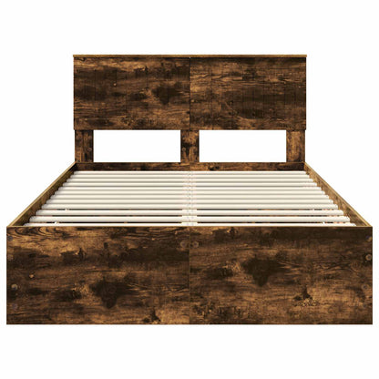 Bedframe met lade Gerookt eiken 120 x 190 cm Ingenieurshout