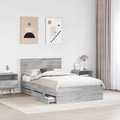 Bedframe met lade Grijs Sonoma 120 x 190 cm Ingenieurshout