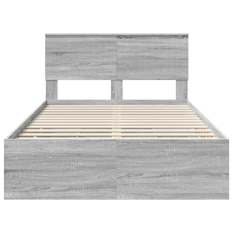 Bedframe met lade Grijs Sonoma 120 x 190 cm Ingenieurshout