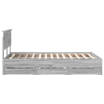 Bedframe met lade Grijs Sonoma 120 x 190 cm Ingenieurshout
