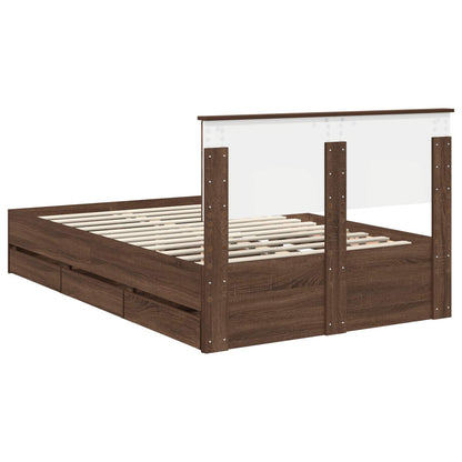 Bedframe met lade Bruin Eiken 120 x 190 cm Ingenieurshout
