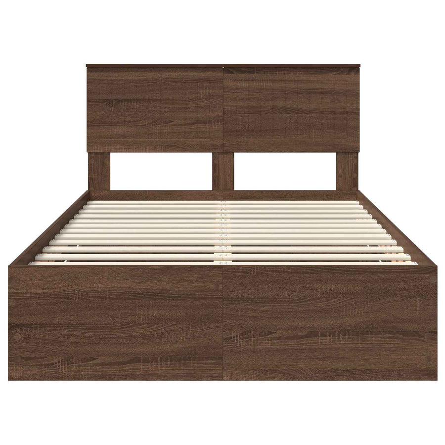 Bedframe met lade Bruin Eiken 120 x 190 cm Ingenieurshout