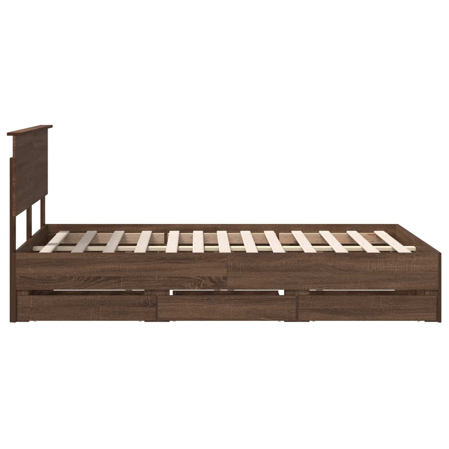 Bedframe met lade Bruin Eiken 120 x 190 cm Ingenieurshout