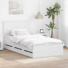 Bedframe 100 x 200 cm wit met 6 lades
