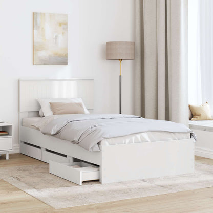 Bedframe met lade met opslag Wit 100 x 200 cm Ingenieurshout