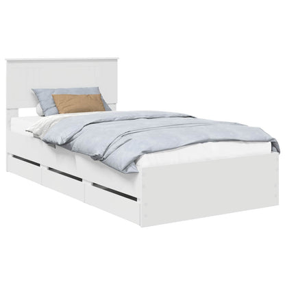 Bedframe met lade met opslag Wit 100 x 200 cm Ingenieurshout