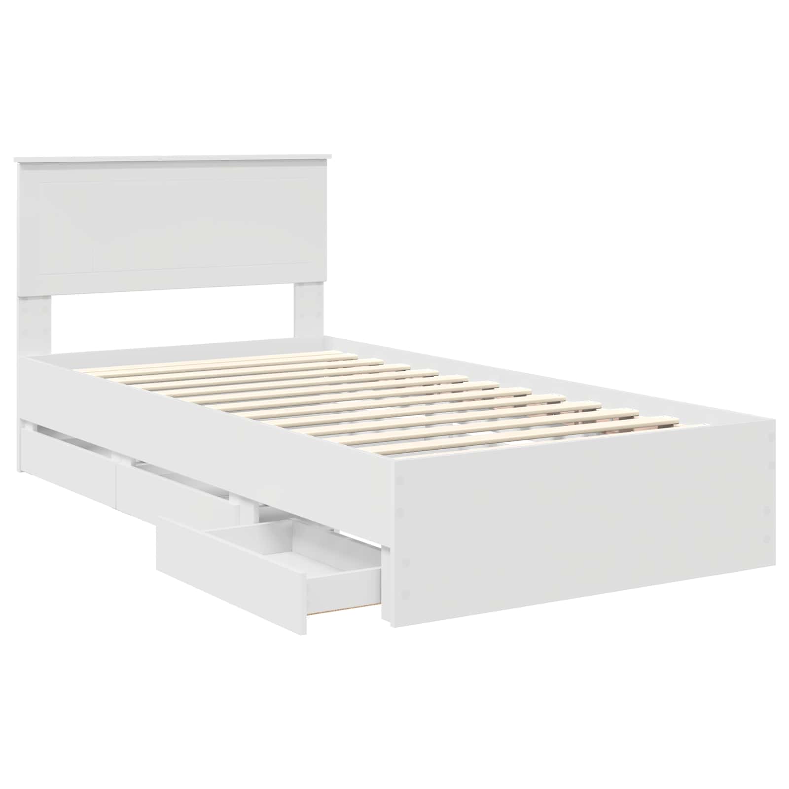 Bedframe met lade met opslag Wit 100 x 200 cm Ingenieurshout