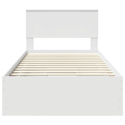 Bedframe met lade met opslag Wit 100 x 200 cm Ingenieurshout