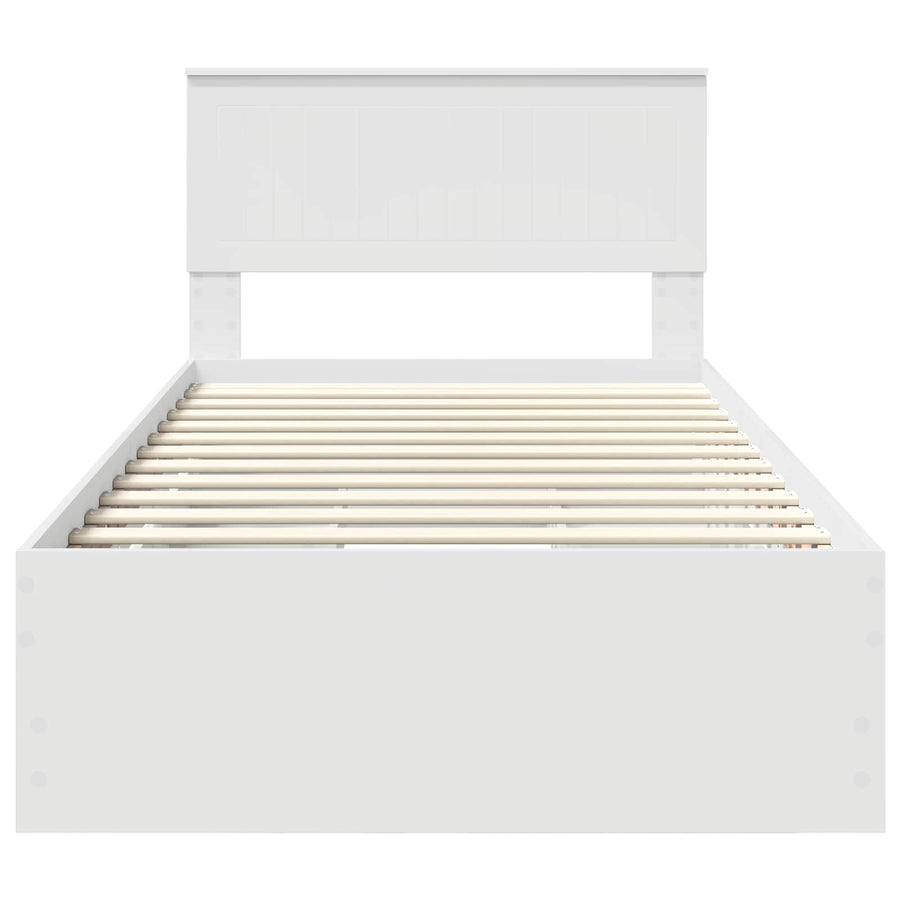 Bedframe met lade met opslag Wit 100 x 200 cm Ingenieurshout