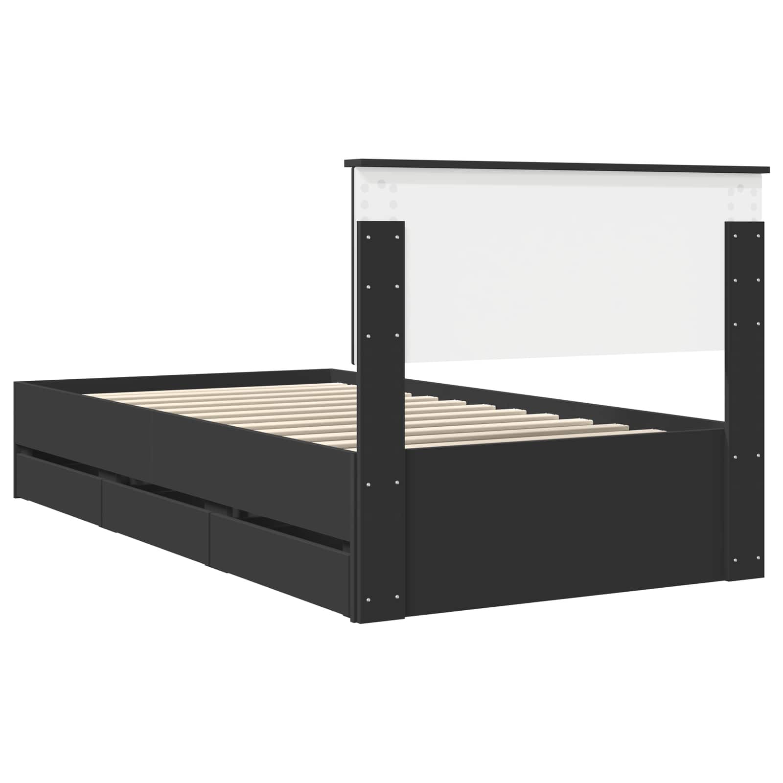 Bedframe met lade met opslag Zwart 100 x 200 cm Ingenieurshout