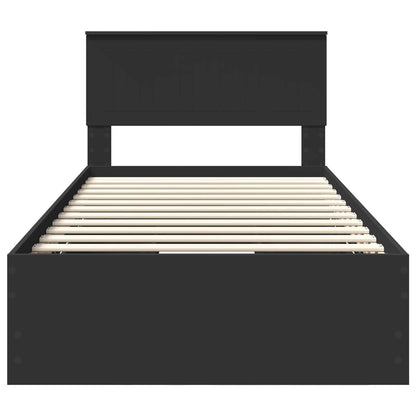 Bedframe met lade met opslag Zwart 100 x 200 cm Ingenieurshout